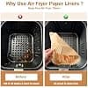 Diboniur Air Fryer Baking Paper, 100 Pieces 22x14cm Baking Paper Air Fryer, Non-stick Disposable Paper Liners for Ninja AF300EU/AF400EU/Cecotec/Masterpro Double Airfryer (Rectangular) - Image 3