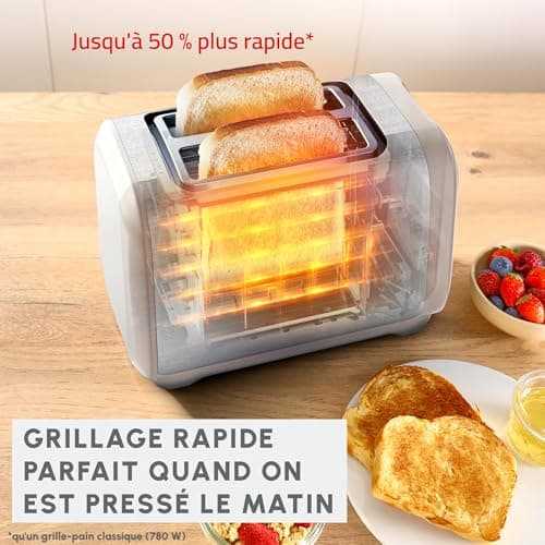 Grille-pain 2fentes, chauffe-viennoiseries Subito, Moulinex, Grillage plus rapide, Économies d'énergie, Design moderne, Inox finition beige, LT5S1AE0, Rise - Image 5