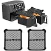 2 x Reusable Air Fryer Accessories for Ninja Foodi AF400EU & AF451EU - Silicone Air Fryer Mould to Prevent Splash Grease (Black) - Image 2