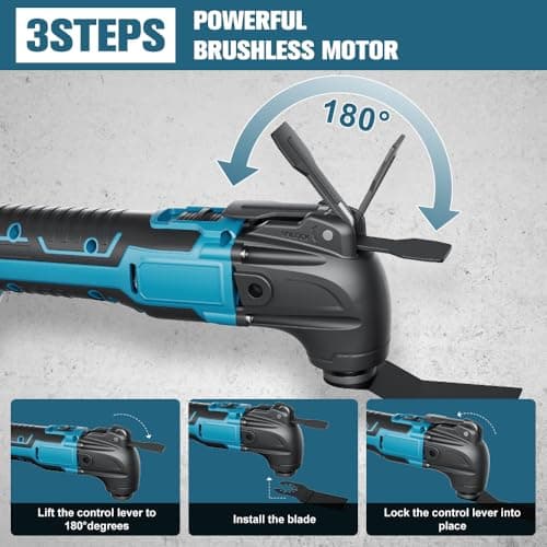 Multi-Tool Oscillating Cordless Oscillating Saw for Makita 18V Battery (No Battery), Multitool with 6 Adjustable Speed, Multifunctional Saw for Removing, Scraping, Cutting - Image 6