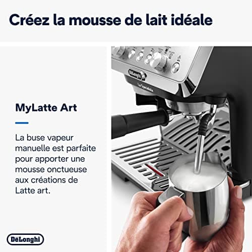 De'Longhi La Specialista Arte EC9155.MB, Machine Expresso Manuelle, Moulin intégré avec 8 finesses de mouture, Contrôle Actif de la Température, Buse vapeur MyLatte Art, Métal/Noir - Image 7