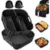 Air Fryer Silicone Mould for Ninja AF140EU 4.7L Pro Deep Fryer, 5 Pieces Reusable Square Fryer Mould for Ninja AF180EU 6.2L Silicone Liners for Foodi Max 2 Compartments - Image 2