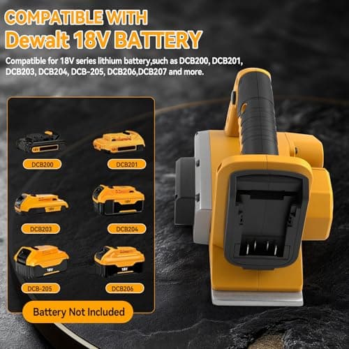 Portable Cordless Planer for DEWALT Battery 20V 15000RPM Brushless Electric Planer 82mm Cutting Width 0-2mm Cutting Depth for Woodworking, Woodworking Projects - Image 3