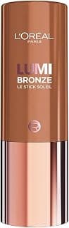 L'Oréal Paris - Le Stick Soleil - Stick Bronzant Contouring - Teint Hâlé Éclatant - Texture Crémeuse Fondante - Fini Poudré - Format Facile à Transporter - Lumi Bronze - Teinte : 110 Toasted Sunlight