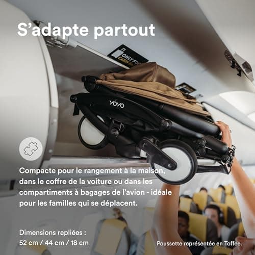 Stokke YOYO3 6+ Stroller - Black Frame + Colour Pack 6+ Stone + Hood - Easy Folding, Lightweight & Compact - Cabin Luggage Compatible - Image 4