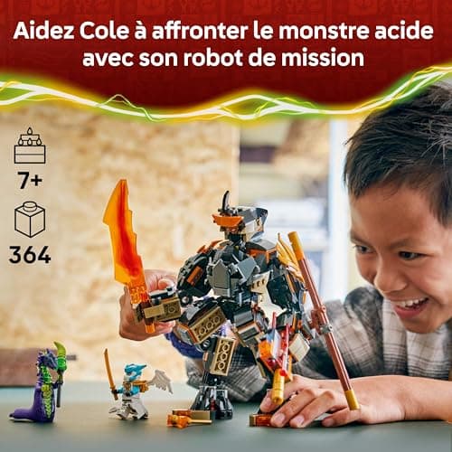 LEGO Ninjago The Mission of Robot Cole and Dragon Zane - Ninja Toy with Action Figure, 3 Minifigures & Sabre - Birthday Gift for Boys from 7 Years & Fans 71854 - Image 3