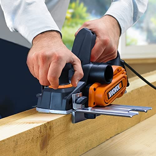 WORX Electric Planer 750W WX615, Planing Width 82 mm, Adjustable Planing Depth 0 to 3 mm, Comfortable Grip, Smart Chip Removal System, Comes with Accessories - Image 4