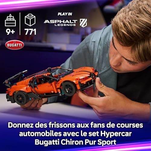 LEGO Technic Hypercar Bugatti Chiron Pur Sport - Maquette de Voiture de Course avec Moteur W16, Direction & Portes Ouvrantes - Cadeau pour Garçon dès 9 Ans & Fans de Sport Automobile 42222 - Image 4