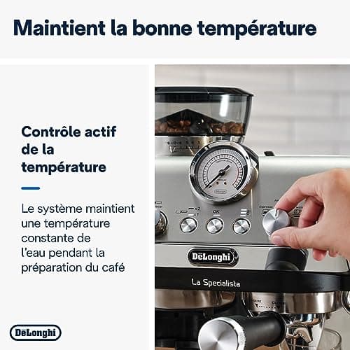 De'Longhi La Specialista Arte EC9155.MB, Machine Expresso Manuelle, Moulin intégré avec 8 finesses de mouture, Contrôle Actif de la Température, Buse vapeur MyLatte Art, Métal/Noir - Image 6