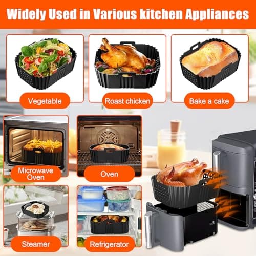 Silicone Air Fryer Mould for Ninja Double Stack SL400EU, 13pcs Silicone Air Fryer Accessories for Foodi Max Dual Zone 9.5L AF400EU, AF300EU 7.5L, Reusable, Oil-Free Fryer - Image 8