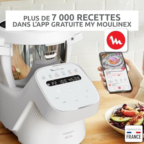 Moulinex Companion, HF8408F1 Robot Cooker, 14 Functions, 3L Bowl, Capacity XL 10 People, Cook, Mixing, Chopping, Silent, Dishwasher Safe, Made in France, Grey - Image 7