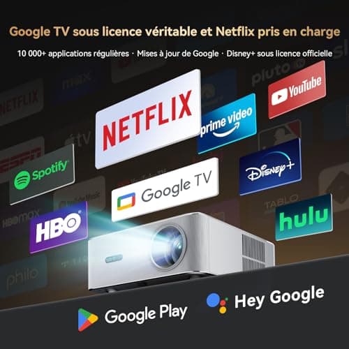 4K Video Projector 【1400 ANSI/Google TV】 Netflix/Disney+ Official, Auto Focus/Keystone Projector WiFi 6 Bluetooth 1080P Native, OSCAL PV800 Pro Video Projector 4K Home Cinema/Outdoor for Phone/PS5 - Image 3