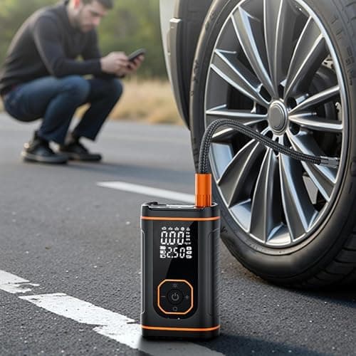 Gonfleur De Pneu Portable Compresseur D Air | Accessoires Pour Moto Avec Affichage Numérique Écran Digital | Pompe A Air Portative Pour Voiture - pour Automobiles, Motocyclettes, - Image 3
