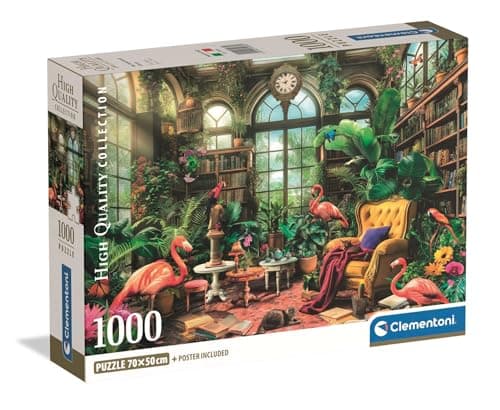 Clementoni - Puzzle for Adults 1000 Pieces, HQC The Greenhouse Library - Compact Box, Box Made in Italy, 39936 - Image 2