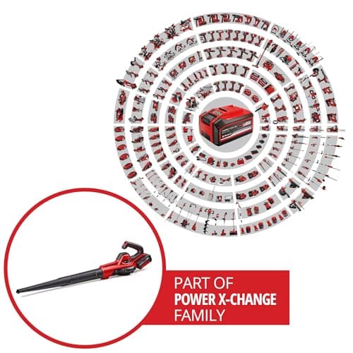 Einhell GE-UB Universal Cordless Blower 18/250 Li E (1 x 4.0 Ah) Power X-Change (18 V, Air Speed 250 km/h, 3-Part Tube, Speed Control with LED, with 4.0 Ah Battery + Charger) - Image 3