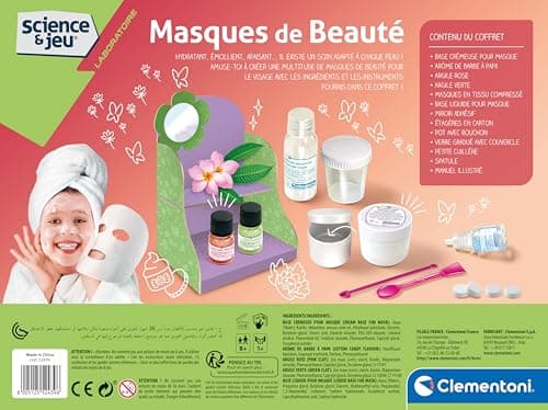 Clementoni | Science & Game Beauty Masks for Kids 8+ | Create Your Own Natural Care | Green & Pink Clay | Candy Beard Flavour | DIY Spa Activity | Educational Cosmetic Box - Image 5