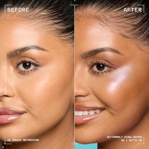 NYX PROFESSIONAL MAKEUP - Highlighter Powder - Enriched with Mango Butter, Almond Butter & Shea Butter - Melting Texture - Vegan Formula - Buttermelt Highlighter - Shade No.1 Butta - Image 3