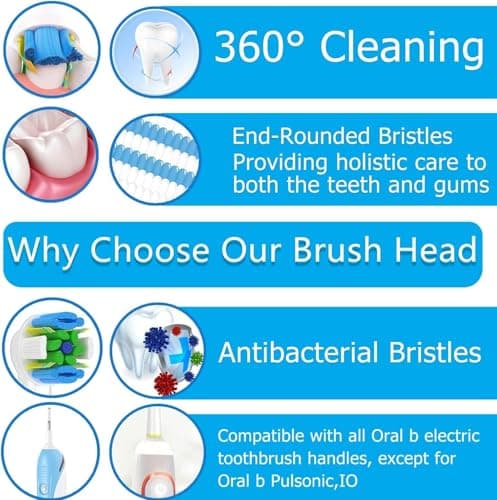 Qitizu Toothbrush Heads Compatible with Braun Oral-b, Replacement Heads for Oral-B Electric Toothbrush, Include Precision, Floss, Cross, Sensitive (16 White) - Image 7