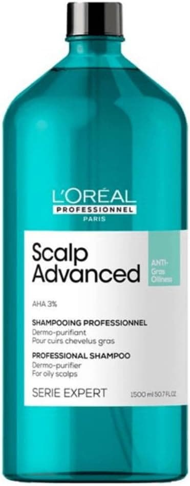 L'Oréal Professionnel, Anti-Fett-Shampoo, Dermo-Pflege, Reinigend, Für Kopfhaut & fettiges Haar, ohne Silikon, entgiftet & reinigt das Haar, Scalp Advanced, Expert Series, 1500 ml - Image 1