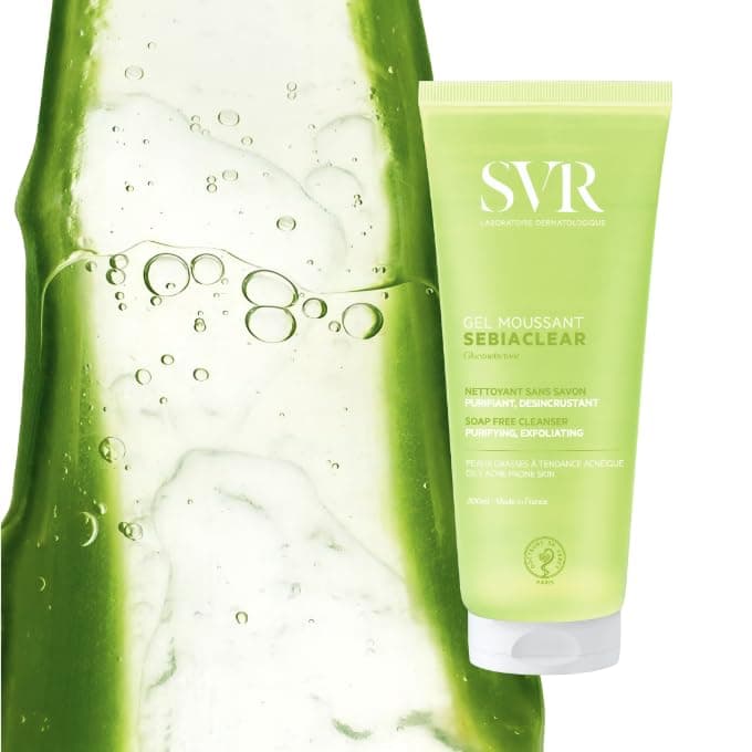 SVR - Sebiaclear Gel Moussant - Nettoyant purifiant anti-imperfections - Pour peaux mixtes à grasses, sensibles et à tendance acnéique - Gluconolactone4%, acide salicylique 0,5% - 200 ml - Image 3