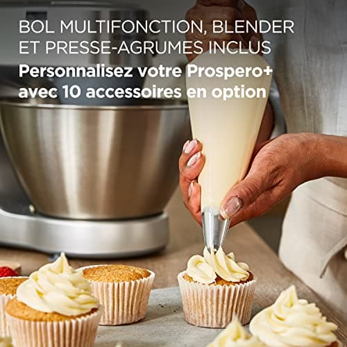 Kenwood Prospero+ KHC29.H0WH, Multi-Function Patissier Kitchen Processor, Mixing, Beating and Kneading, Blender 1.5L, 1.4L Multifunctional Bowl with Three Discs and Juicer, Bowl 4.3L, 1000W, White - Image 4