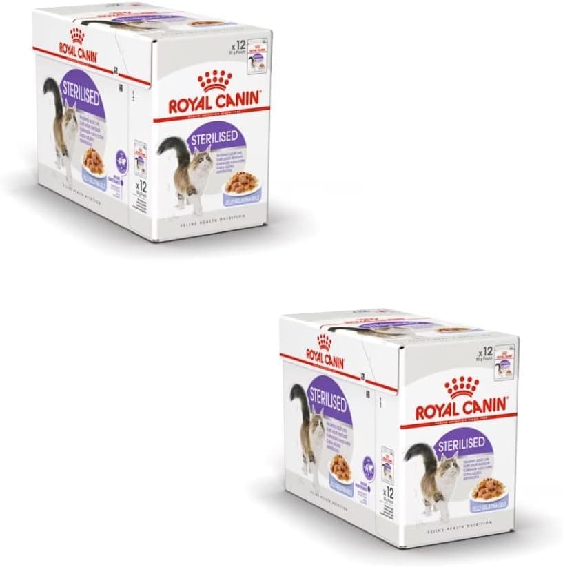 Royal Canin Royal Canin Feline Sterilised | Double Pack | 2 x 12 x 85 g | Complete Food for Adult Castrated Cats | Small Pieces in Jelly | From 12 Months