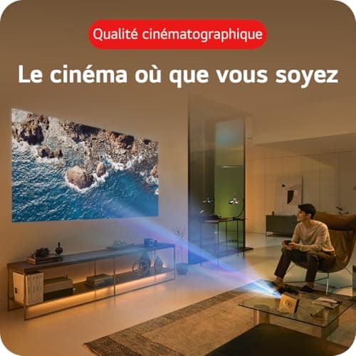 LG CineBeam HU710PB Portable Projector Compact Design for Home Cinema, 500 Lumen, 4K UHD, Projection Between 50~120 Inches, LG Smart WebOS 6.0, Bluetooth and Built-in Speakers - Image 7