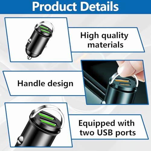 USB Cigarette Lighter, Dual 100W/5A Port, Fast USB Car Cigarette Lighter Charger, Mobile Phone Chargers for iPhone, Samsung Galaxy, Huawei, Xiaomi, Smartphone, Tablet - Image 4