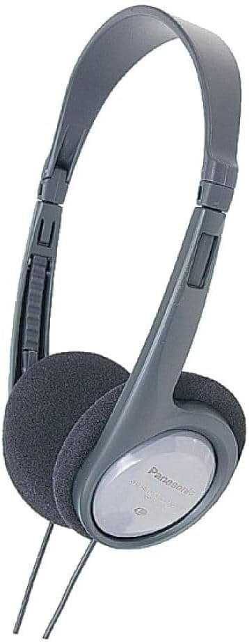 Panasonic RP-HT090 I Headphones (HP 30 mm, 5 m Cord with Volume Controller, 6.3 mm Jack Adapter, Lightweight, Ideal TV Headset) Grey – French Version Silver - Image 1