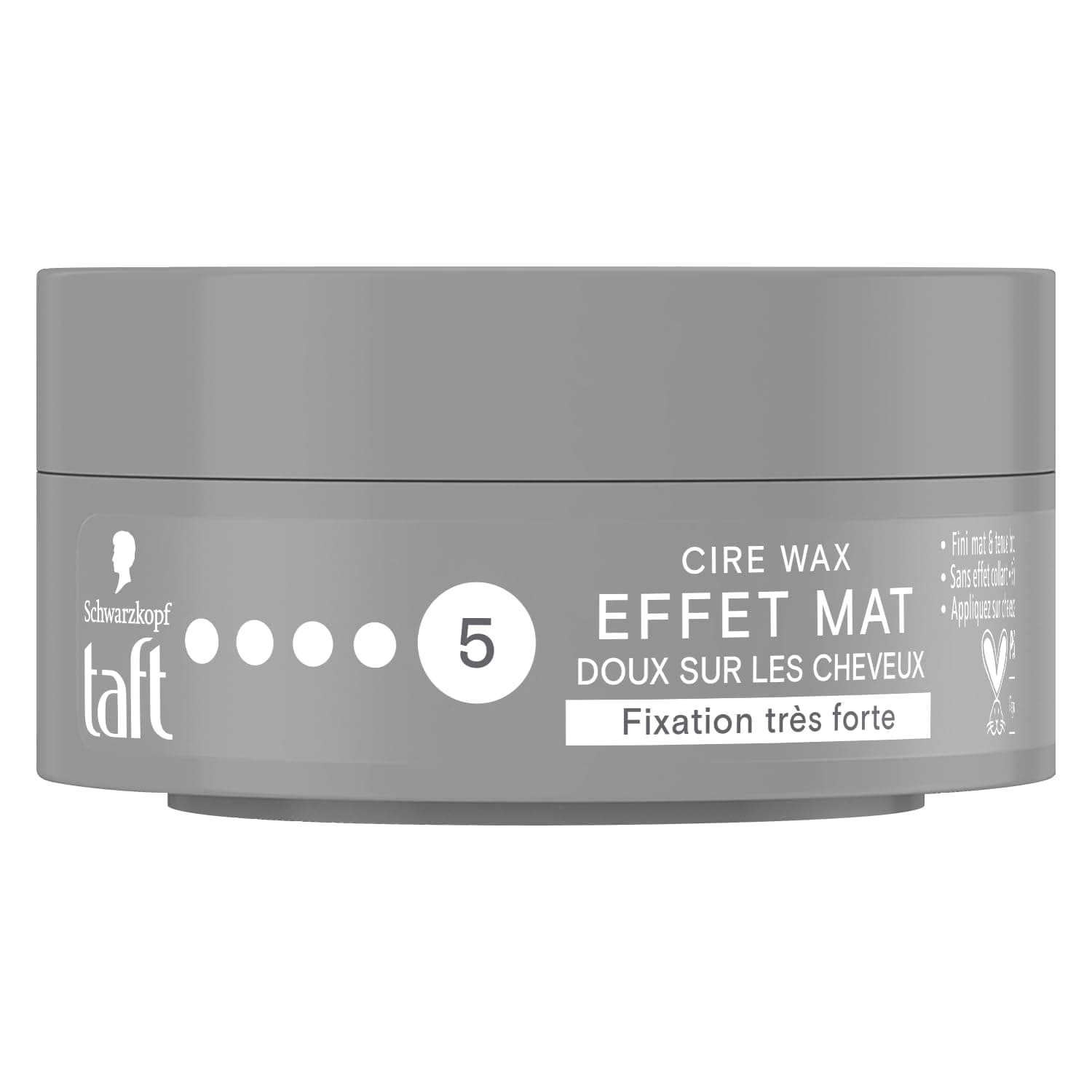 Schwarzkopf - Taft - Men's Hair Wax - Matte Effect 5 - Strong Hold - Protects Against Dryness - Long Lasting - 24h Hold - Styling - 75ml Pot - Image 1