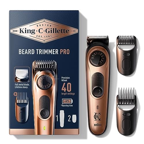 King C.Gillette Tondeuse A Barbe Electrique Homme PRO Avec Molette De Précision Pour 40 Réglages De Longueur, Lames De Longue Durée, Autonomie 80 minutes - Image 2