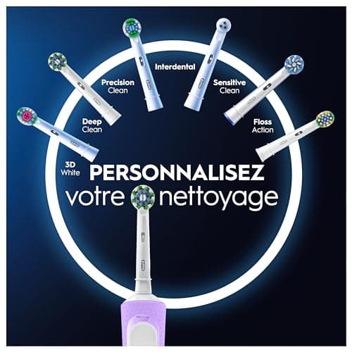 Oral-B Vitality Pro Brosse A Dents Electrique, Pour Adultes, Modes De Nettoyage Avec Sensibilité Plus, 1 Brossette De Rechange, 1 Chargeur, Violette - Image 6