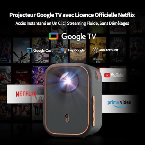 WEMAX Mini Video Projector【Netflix & Google TV Certified】Smart Portable Projector【Support 4K & 1080P Native】Projector with WiFi/Bluetooth, Dolby Audio, Video Projector for Home Cinema, Outdoor - Image 3