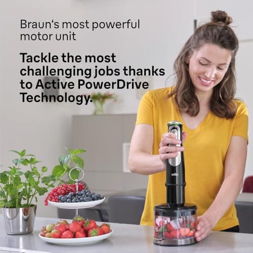 Braun MultiQuick 9 Manual Blender XL with PowerDrive Active Technology 500ml 600ml BPA Free Beaker with Lid 1200W MQ 9135XI Black - Image 5