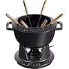 STAUB Cast Iron Fondue Set with 6 Fondue Forks, for Savoyard, Burgundy and Chocolate Fondue, Diameter 20 cm, Matte Black - Image 4