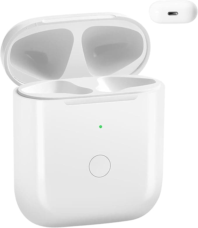 Ring Replacement Charging Case Compatible with AiPods1/2, 680mAh Original Replacement Case Wireless Charging Box with Bluetooth Button for Pairing (Case Only)