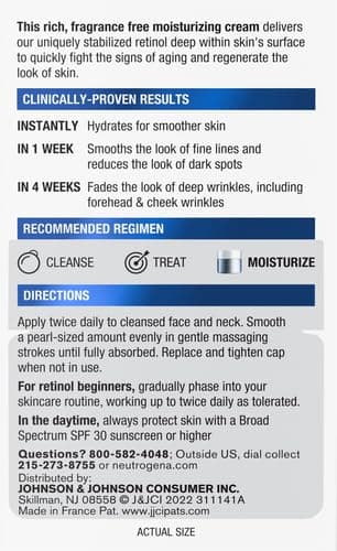 Neutrogena Rapid Wrinkle Repair Retinol Cream with Hyaluronic Acid, Anti-Wrinkle Cream, Moisturizing Cream, Remove Dark Spots for Face, Day and Night Cream 48.3 g - Image 5