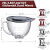 Gdrtwwh Glass Bowl Accessory for KitchenAid 4.3-4.8L Stand Mixer Dishwasher Safe (Glass Bowl + Lid) - Image 7