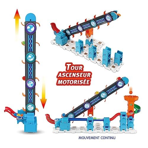 VTech - Marble Rush, Electronic Ball Circuit Super Sky Tower Set XL300E, Building Set, 143 Pieces, 10 Balls, Gift for Children from 4 Years Old - Image 6