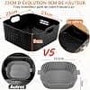 YINGRACE 23CM Air Fryer Accessories, Silicone Mould for Russell Hobbs XXL 8L 8.3L, Cecotec 7.6L, COSORI 6L/6.2L/6.4L, Foldable and Reusable Instead of Baking Paper Oil-free Fryer Accessory - Image 4