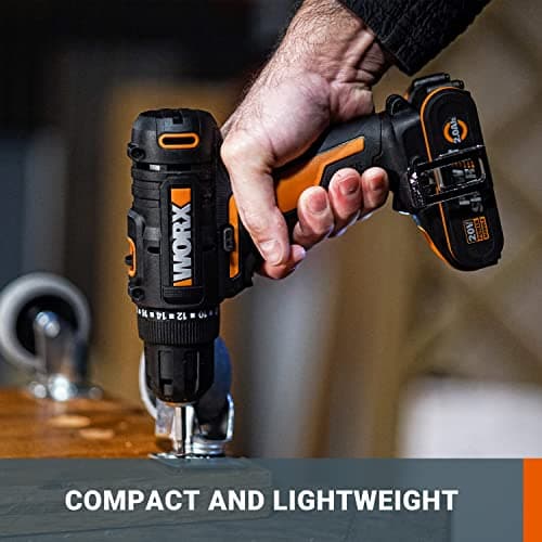 WORX Cordless Drill 18 V (20 V MAX) WX100.3, PowerShare, Max Torque, Variable Speed, LED Light, 10 mm Keyless Chuck, 2 Batteries Included - Image 8