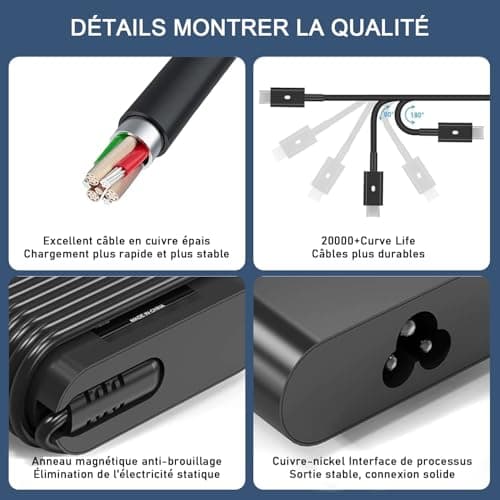 USB-C Charger 130W for Dell XPS 15 9520 9530 9560 XPS 17 9700 Precision 3561 3570 3571 3581 3480 5550 inspiron 16 7630 Latitude 3550 5520 7410 9410 94 10 Computer Adapter Portable - Image 6