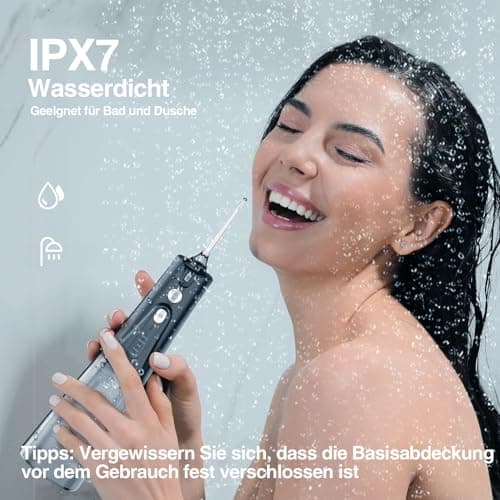 Water Flosser Dental Jet: Oral Irrigator with 5 Modes, 300ml Water Tank, IPX7 Waterproof Electric Tooth Cleaner, with 6 Tips for Gums Orthodonti Dental Appliances - Image 7
