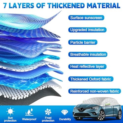 Half Exterior Car Cover for Renault Clio 2005-2025, Half Half Cover Waterproof Anti-Snow Anti-Ice Half Cover for Automobiles - Image 7