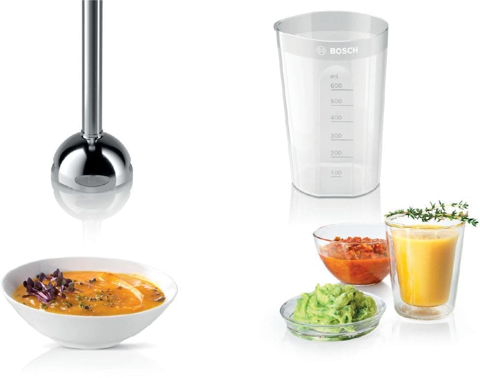 Bosch MSM2610B CleverMixx Hand Blender with 4 Blades Black/Grey 600 W Blender + Única Chopper Black - Image 6