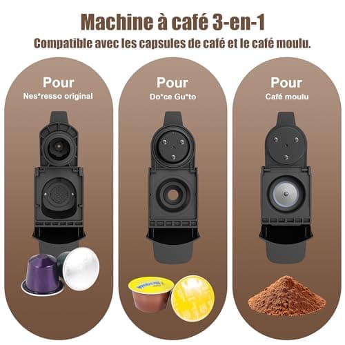 ST-551 3-in-1 Coffee Machine for Nespresso Original/Dolce Gusto and Ground Coffee, Water Tank with 600ml Capacity - Image 4