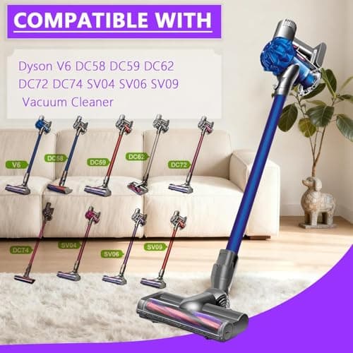 Brush Head for Dyson V6 DC58 DC59 DC62 DC72 D74 SV04 SV06 SV09 Direct Drive Electric Brush for Dyson V6 Vacuum Cleaner Head Accessory for Dyson V6 for Hard Floors and Carpets - Image 4