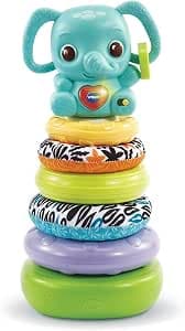 VTech - Nino, Empilo 3-in-1 Baby Pyramid, Made with More Durable Materials, Musical Elephant Rattle, Early Learning Toy, Baby Boy and Girl Gift from 6 Months