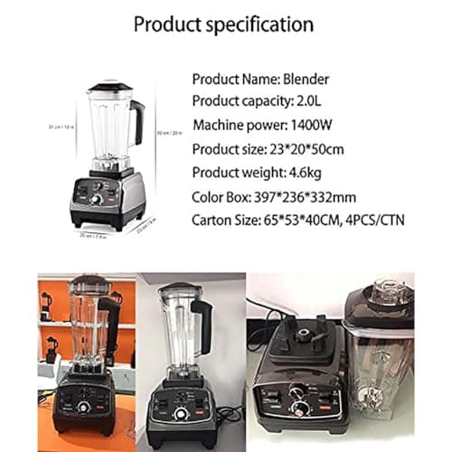 Mélangeur de comptoir à Grande Vitesse,Machine à Smoothie Professionnelle 2200W,Idéal pour Les Shakes et Les Smoothies - Image 8