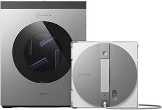 ECOVACS WINBOT W3 OMNI Robot Nettoyeur de Vitres avec Station, Lavage Automatique des Tampons, Nettoyage Intelligent Jusqu’aux Bords, Pulvérisation à 3 Jets, Contrôle via Application